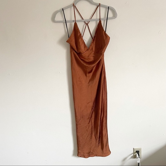 WHITE FOX // Field of Dreams Satin Midi Dress - Picture 3 of 6